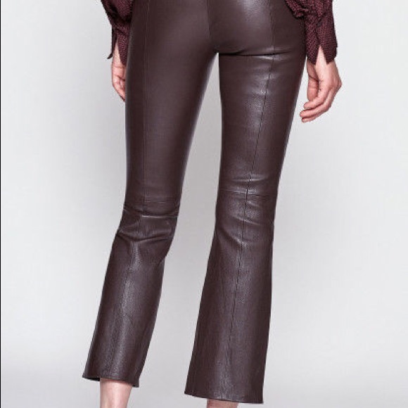 NWT Equipment Merlot Leather Trouser